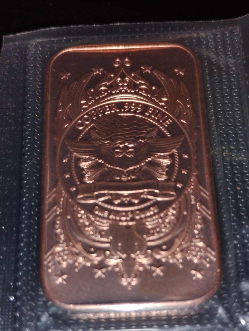 OZ .999 FINE COPPER VINTAGE INDIAN HEAD BULLION ART BAR